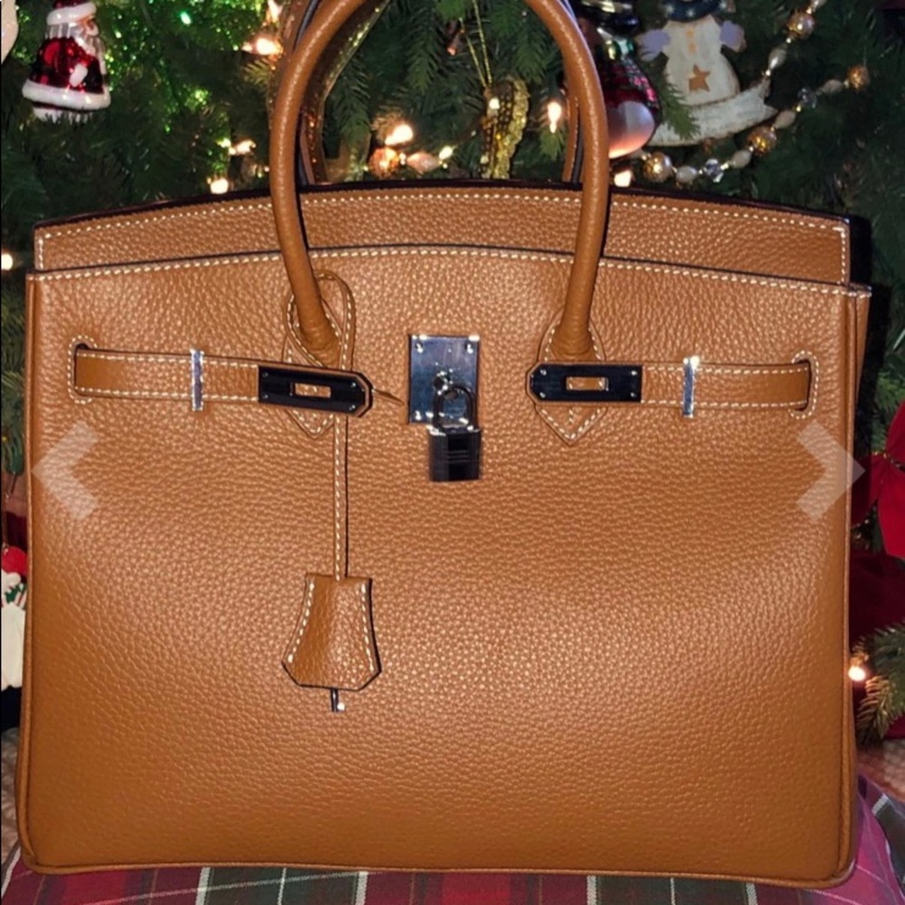 Real leather brown bag.
